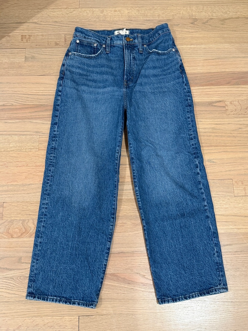 Women’s Madewell The Perfect Vintage Wide-Leg Cropped Jean, Dark Blue, 29 - Picture 2 of 7